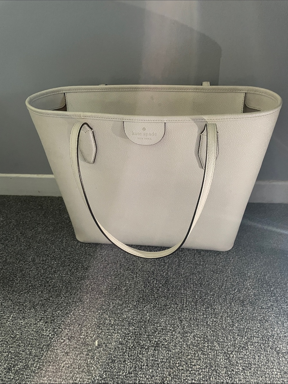 kate spade Cream Pebbled Leather Tote